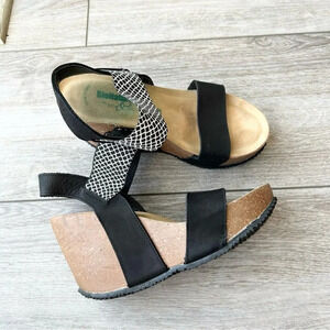 BioNatura Chic Minimalist Cork  Wedge Strappy Sandals Made in Italy